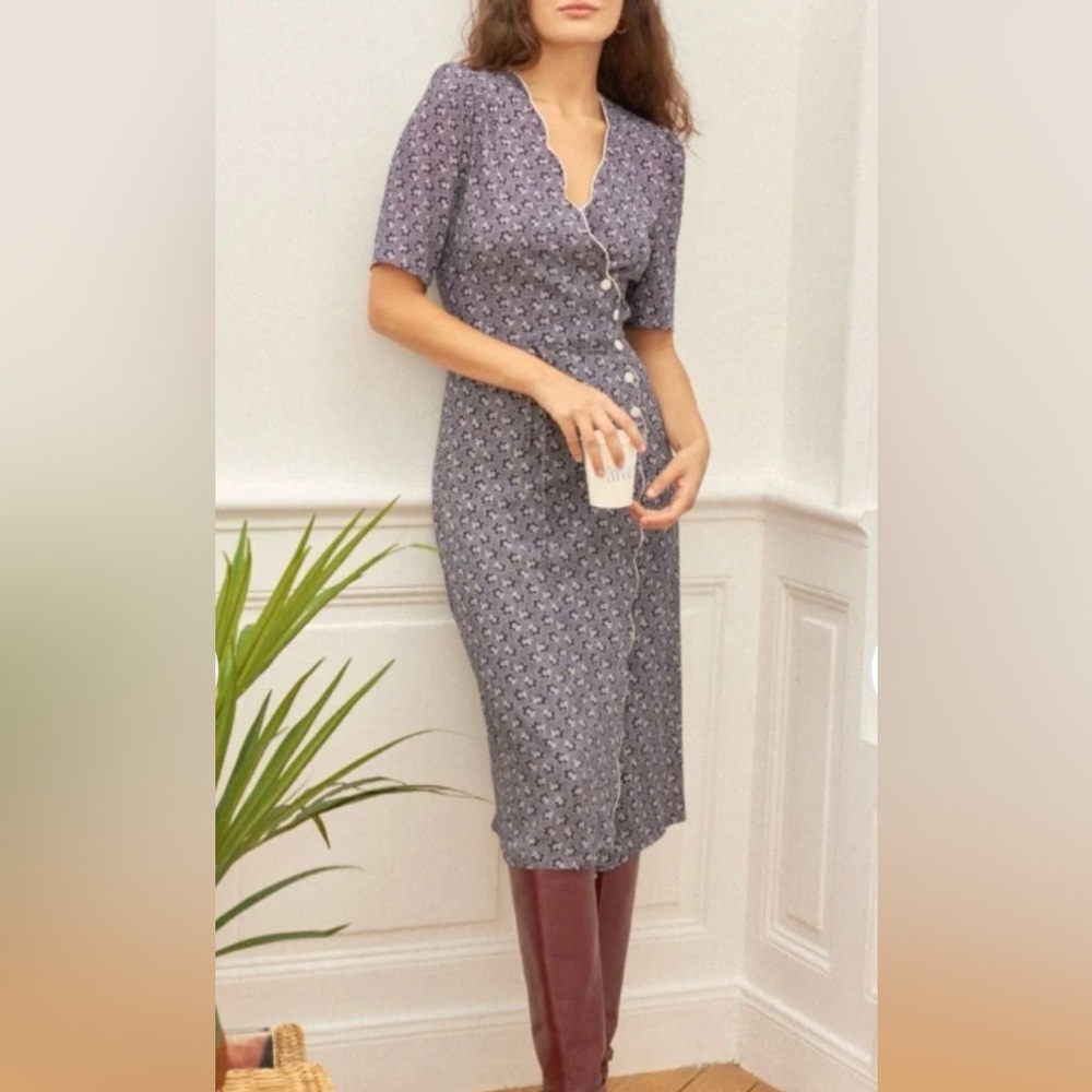 Rouje Purple Floral Gabin Wrap Dress